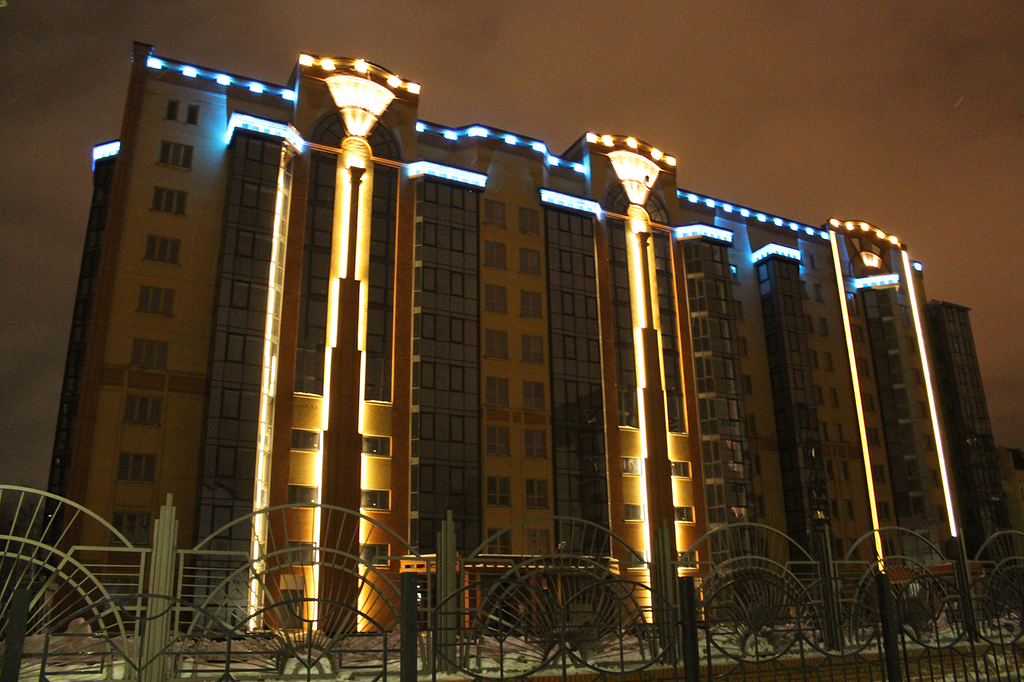 подсветка торгового центра